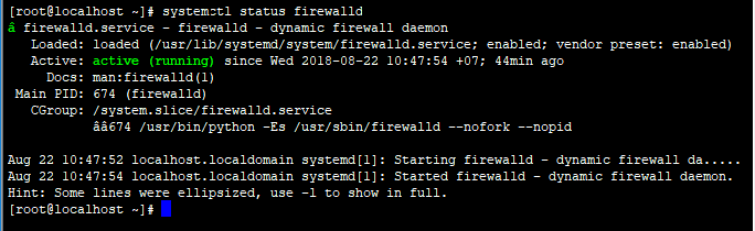systemctl status firewalld